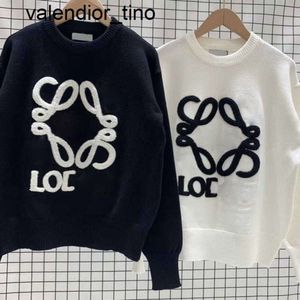 New Embroidered sweater sweatshirt loe designer round neck hoodie long sleeve winter warm pullover luxury womens mens sweaters 0ZXX