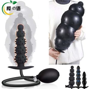 Sex Toy Massager Inflatable Anal Plug Huge Butt Stimulate Big Expander Backyard Toys for Women Men Prostate Massager