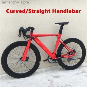 Cyklar 700C Road Bike Aluminium Alloy Frame Bicyc 14 16 18 20 Hastigheter Doub Disc Brake City Pendlare 70mm Rim Travel Racing 48cm 52cm Q231129