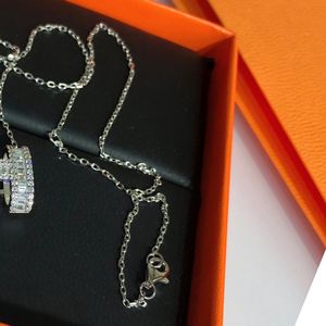 H-Halskette für Damen, Designer-Paar, Diamant, 925er Silber, T0P, höchster Zähler, fortschrittliche Materialien, klassischer Schmuck, europäische Größe, Geschenk für Freundin, mit Box 033