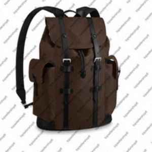 Zaino Christopher PM Backpack di alta qualità zaino zaino zaino con zaino stampato più damio bagaglio da viaggio da viaggio vera borsa in pelle vera p297v