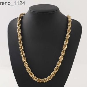 18k Real Gold Plated 10MM Stainless Steel chain for jewelry making Mens Womens Necklace Twist Rope Chain 16-47 inches