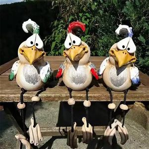 Garden Decorations Funny Chicken Decor Resin Rooster Garden Statues Outdoor Yard Art Statues Lawn Decor Sculptures Home Ornaments Wacky Rooster 231124