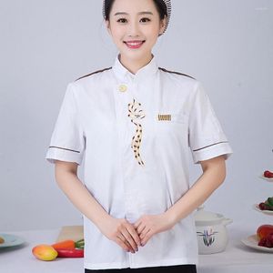 Men's Casual Shirts Exquisite Embroidery Super Soft Loose Fit Bakery Food Service Cook Coat Uniform Unisex Waiter Jacket For Kitchen