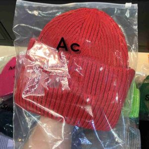 Winter Hat Designer Beanie Hats Designers Women Ac Square Smiley Face Wool Knitted High Version Female Pullover Casual Warm Elastic Fitted Caps 8HCRT