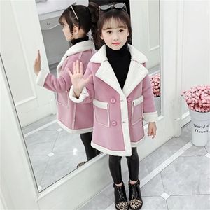 Down Coat Children's Wool Blends Coats for Girls Winter Teenager Snow Wear Fur Outerwear Jackets Thick Warm Coat 6 7 8 9 10 11 12 14 Years 231129