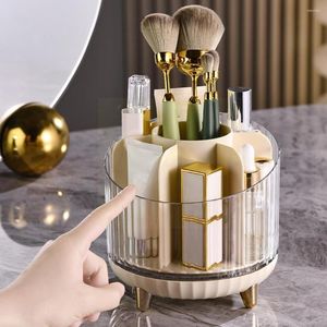 Storage Boxes 360° Rotating Makeup Brushes Holder Portable Desktop Box Pencil Container Jewelry Organizer Lipstick Eyebrow H2K2