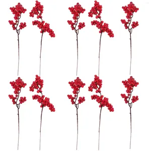 Decorative Flowers Christmas Red Berries Xmas Simulation Emulation Outdoor Decor DIY Imitation Floral Arranging