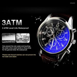 Wristwatches Man Quartz Wristwatch Fancy GiftBlue Light Male Business Casual Elegant Wrist Funs Leather Bands YAZOLE Bracelet Watch