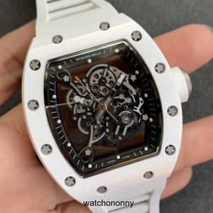 デザイナーri mlilesラグジュアリーウォッチメカニカルクールな腕時計ファクトリーRM055メンズファッショントレンドホロースノー2023スタイル