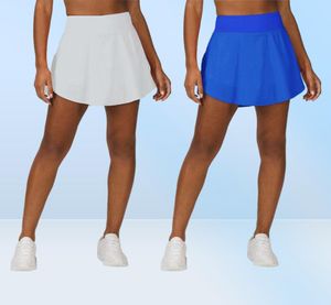 Lu Lu Tennis Women Yoga Court Rival Kjol Pleated Gym Clothes Womens Designer Kläder Utomhus Sport Running Fiess Golf Pants Short S