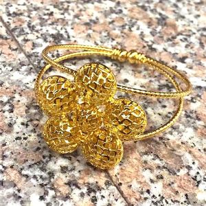 Бангл Дубай 24K Золотые медные цветочные браслеты для женщин арабский эфиопский браслет африканские ювелирные аксессуары подарки