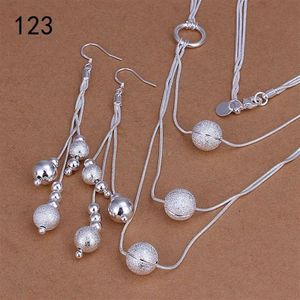 same mix style women's sterling silver jewelry sets fashion wedding 925 silver Necklace Earring jewelry set GTS34290S
