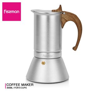 Ferramentas FISSMAN Cafeteira 300ml Fogão Máquina de Café Espresso Latte Mocha 6 Copos de Alumínio Cafeteira