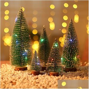 Juldekorationer 10/15/20/25/30 cm Mini Tree Ornament Fake Pine Cute Green Artificial Party Decoration DBC Drop Delivery Home GA DHXUZ