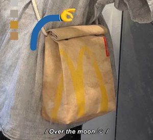 Yüksek kaliteli sevimli karikatür patates kızartması ambalaj çantaları öğrenci kadın okul çantası tuval sırt çantası büyük kapasiteli haberci çanta çanta