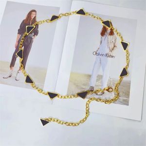 Designer de corrente de ouro cinto feminino cintura correntes cintos das mulheres triângulo vestido acessórios cintos de luxo cinto pélvico cintura G2311294Z-6