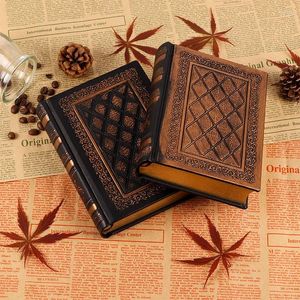 Leather Vintage Diary Embossed European Style Ultra Thick Sketchbook Student Creative Writing Painting Office NotebookStationery