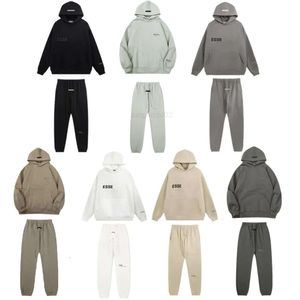 Mens Tracksuits Designer Tracksuit Ess Brand Printed Sportswear Men 6 Colors Warm Two Pieces Set Loose Hoodie Sweatshirt Pants Setss to 2xl