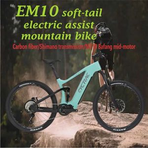 Cyklar Twitter-elektrisk cykel med oljeskivbromsar EM10 E BIKE 12S M600 MID MOTOR 48V 500W 27,5 I 29in kolfiber Full SUS ZLN231129