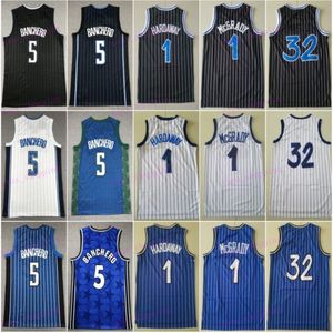 Basketball Paolo Banchero Jersey 5 Man City tjänade Tracy McGrady Penny Hardaway 1 Vintage Retro broderi för sportfans klassiska