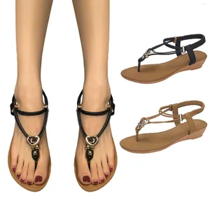 Sandals Xiaoxiangfeng Love Gem T Shaped Female 2023 Summer One Word Women Dressy Flat Neutral For