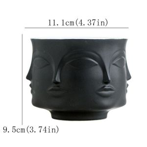 Nordic Man Face Ceramic Small Vase Flower Pot Succulents Orchid Indoor Planter Home Decor Creative Container Holder Cachepot Y2007270x