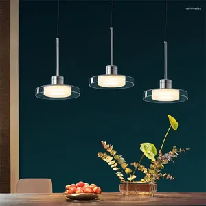 Lâmpadas pendentes SANDYHA Modern Vidro Pequeno Lustres para Quarto Sala de Jantar LED Pandant Luzes Decoração de Casa Luminária Hanglamp 3 Cabeças