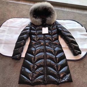 Projektantka mody kobiety w dół kurtka zimowa odznaka z kapturem futrzak puffer kurtka Ourdoot Casual Watm Coat Rozmiar 1--4