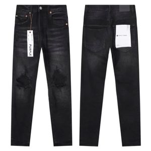 SS23 PB2023801 Mor Mens Jeans Marka Skinny İnce Fit Yıkalı Kaplama Malzemesi Lüks Denim Elastik Motosiklet Erkekleri Orijinal Üst Tasarımcı SZ30-38