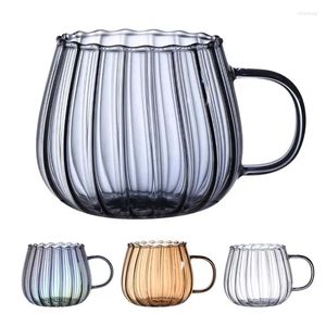 Wine Glasses Glass Mug Tea Cup 400ML Clear Pumpkin Shaped With Handle Party Po Booth Props For Milk Coffee Dinnerware