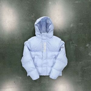 2023 Nya Trapstar Men's Down Cotton Sky Blue, jacka i Internet Red, samma stil broderade INS 688SSS