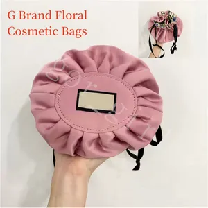 New Cosmetic Bags G Logo Floral Cases Purple Red Color Lipstick Blush Cosmetic Bag Bundle Large Capacity Fast Shipping