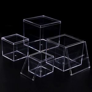 Aquariums Betta Fish Tank Gold Transparent matklass Plastisolering Square Box With Lid Aquarium Accessories234C