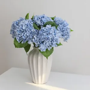 Dekorativa blommor avancerade 3D-tryckning av hortensia gren med gröna blad verklig beröring konstgjord hembord kontor bröllop dekoration flore