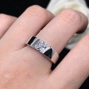 Wedding Rings Certified 051 Princess Cut D VVS1 Diamond Ring Engagement Jewelry Solid Platinum 950 R071 231128