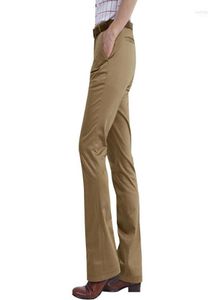 Брюки Men039s, мужские брюки с вырезом, деловая мода, классические офисные удобные брюки Kahki, черные, белые, тонкие, формальные, расклешенные снизу, Sui7433525