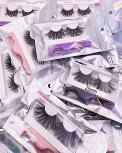 3D Real Mink Eyelashes 100 handgjorda CRISSCROSS FALSE EYCRASH CRULTY DRAMATISKA LASSER Långvariga fauxcils för sminkverktyg4123706