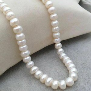 Correntes 9-10 MM South Sea Natural White Pearl Necklac 18 polegadas