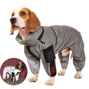 Raincoats Dog Jumpsuit Raincoat Waterproof Pet Dogs kläder för små stora hundar Rain Coat Puppy Labrador Bulldog York Raincoat Chichuahua