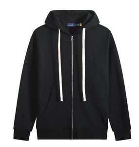 Yeni Lüks Tasarımcılar Erkek Küçük At Polo Hoodies ve Sweatshirts Sonbahar Kış Kıyısı Bir Kaput Spor Ceketi Erkekler Hoodies Hoodies Hooded Gri Donanma Örgü HARDIGAN