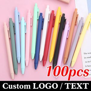 Gel Pens 100pcs Pushtype Pen Office Signature Custom Lettering Engraved Name Gift Student Stationery Supplies 231128