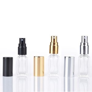 5ML 1/6Oz Long Slim Perfume Atomizer Square Shape Empty Refillable Clear Glass Spray Bottles Travel Sprayers Gbfjq