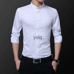 Camisas casuais masculinas Hipster Design Camisa para Homens 100% Algodão Macio Slim Fit Manga Longa Branco 4XL 5XLyolq