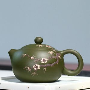 Teaware Yixing Tea pote de argila roxa Filtro Xishi Tuaparots Raw minério de lama verde conjunto de chá de lama artesanal Cerimônia de chaleira de beleza 240ml