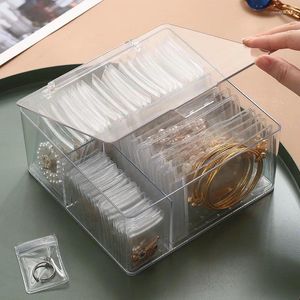 Jewelry Pouches 1pcs Transparent Plastic Box With Lid 18cm Drawer Separate Necklace Bracelet Earring Organizer Storage Case Container