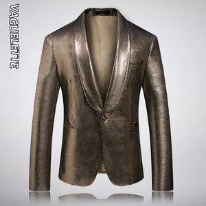 Herrenanzüge Blazer VAGUELETTE Shinny Goldener Blazer für Männer Mode goldene blaue Pailletten Smokingjacke Mantel für Sänger Männer Hochzeit Bühnenblazer 5XL 231128