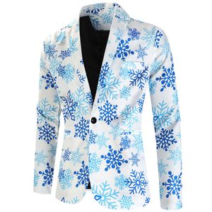 Erkek Suit Blazers Snoweflake Grafik Takım Noel Navidad Takım Ceket Xmas Hediye Yıl Blazers Tatil Partisi Boş Zaman Günlük Terno Maskulino 231128
