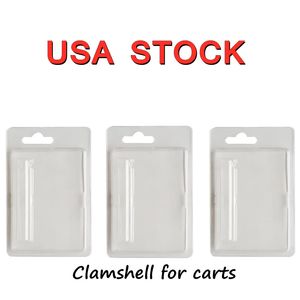 USA STOCK Clamshell für Karren Verpackung Klare PVC-Blister-Einzelhandelsverpackung 1000 Stück/Los OEM-Design-Verpackungshülle Kundenspezifische Logo-Marke und Einlegekarten