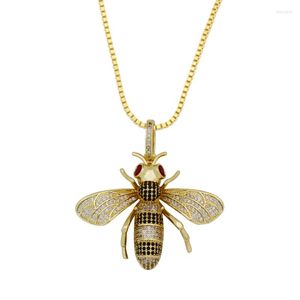 Anhänger Halsketten Dainty Big Bee Charm Drop Halskette für Mann Punk Hip Hop Schmuck hochwertige Goldfarbe Honig Freund Valentinstag